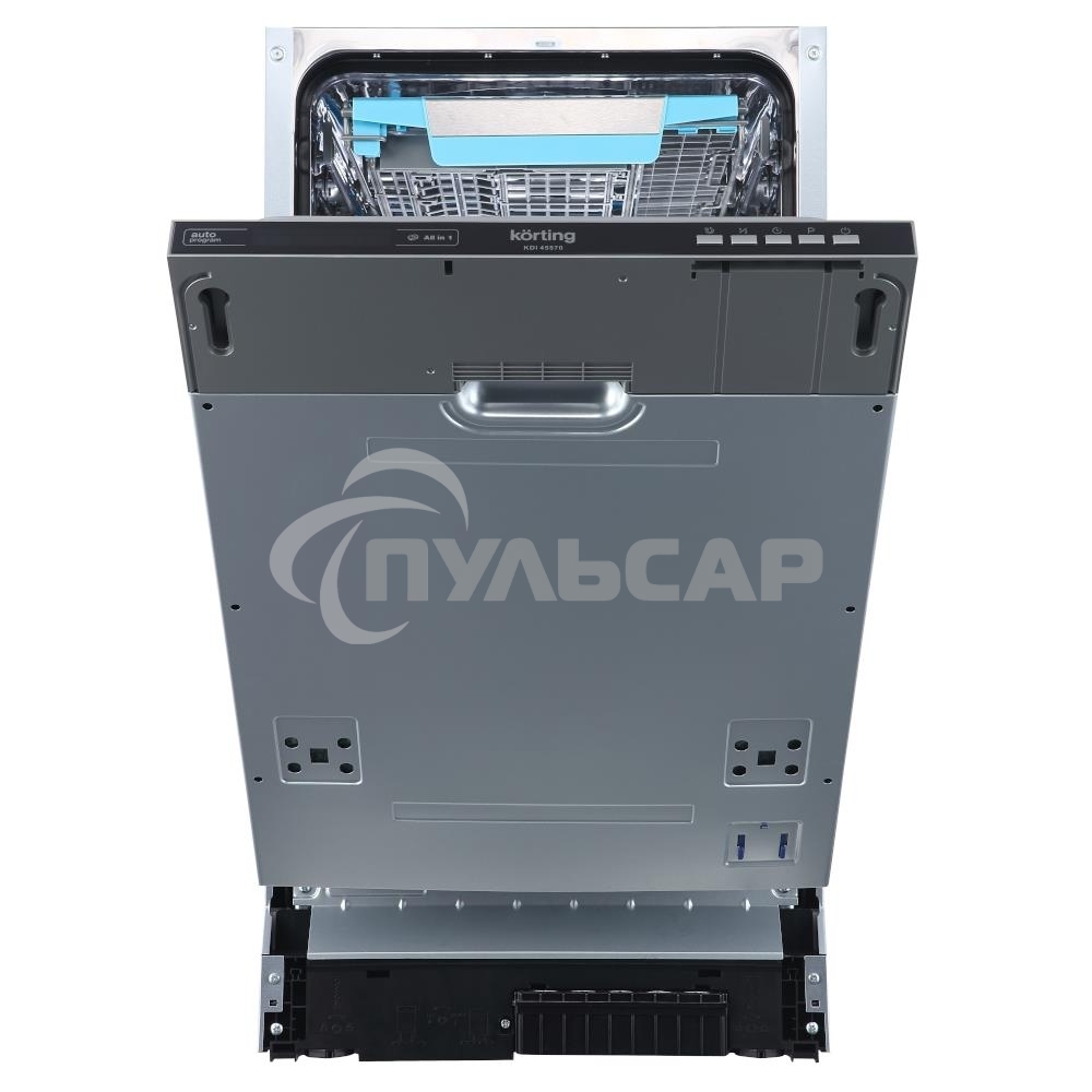 Встраиваемая посудомоечная машина Korting KDI 45570, нержавеющая сталь, 44.8 см, 10 компл., 47 дБ, класс A++