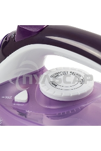 Утюг Galaxy Line GL 6124, фиолетовый с белым, паровой, 2500 Вт, постоянный пар 50 г/мин, паровой удар 230 г/мин, функции: самоочистка, антикапля, антинакипь, функция увлажнения, вертикальное отпаривание, защита от перегрева, индикатор нагрева, керамическо