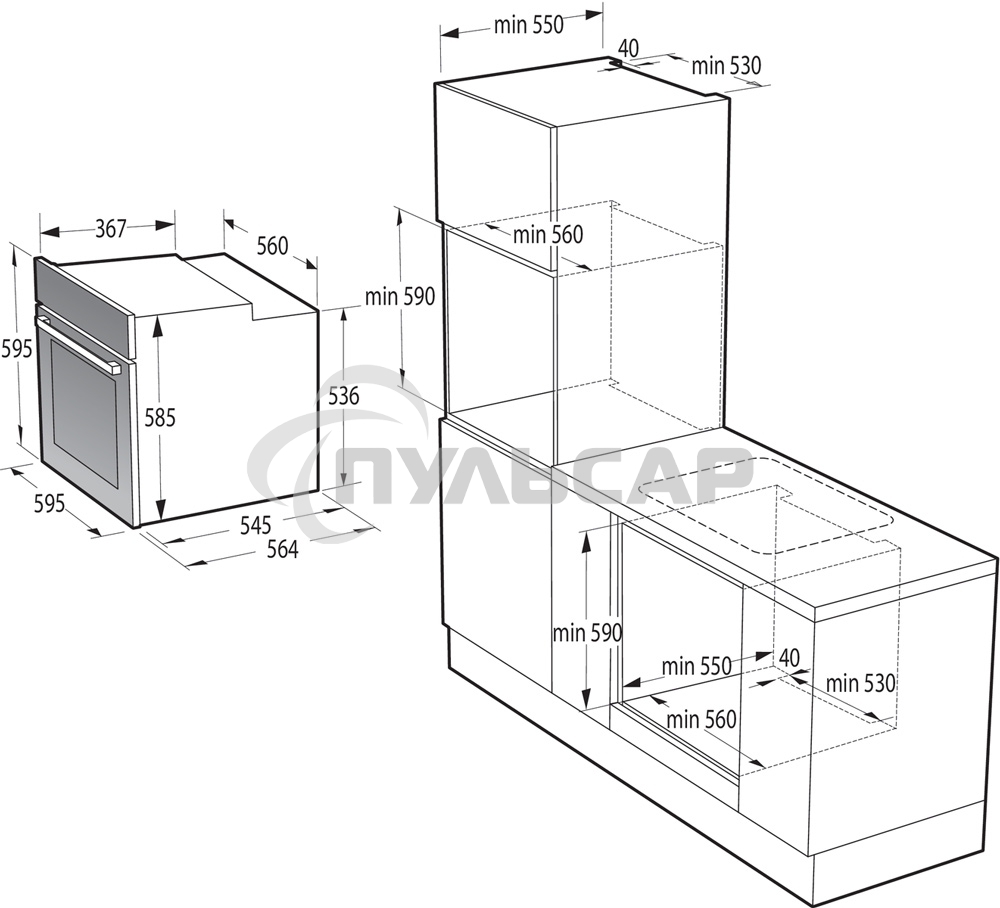 Духовой шкаф электрический Gorenje BOS6737SYB черный