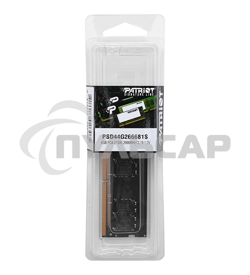 Оперативная память Patriot Signature, DDR4, 4Gb (1x4 Gb), 2666 MHz, CL19, SO-DIMM