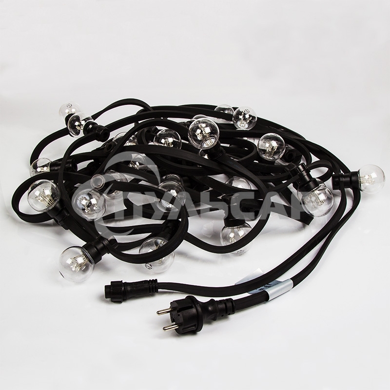 Гирлянда Neon-night LED Galaxy Bulb String 10м, черный каучук, 30 ламп*6 LED красный, влагостойкая IP65