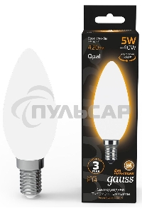 Лампа светодиодная Gauss Filament Свеча E14 5Вт 2700К OPAL