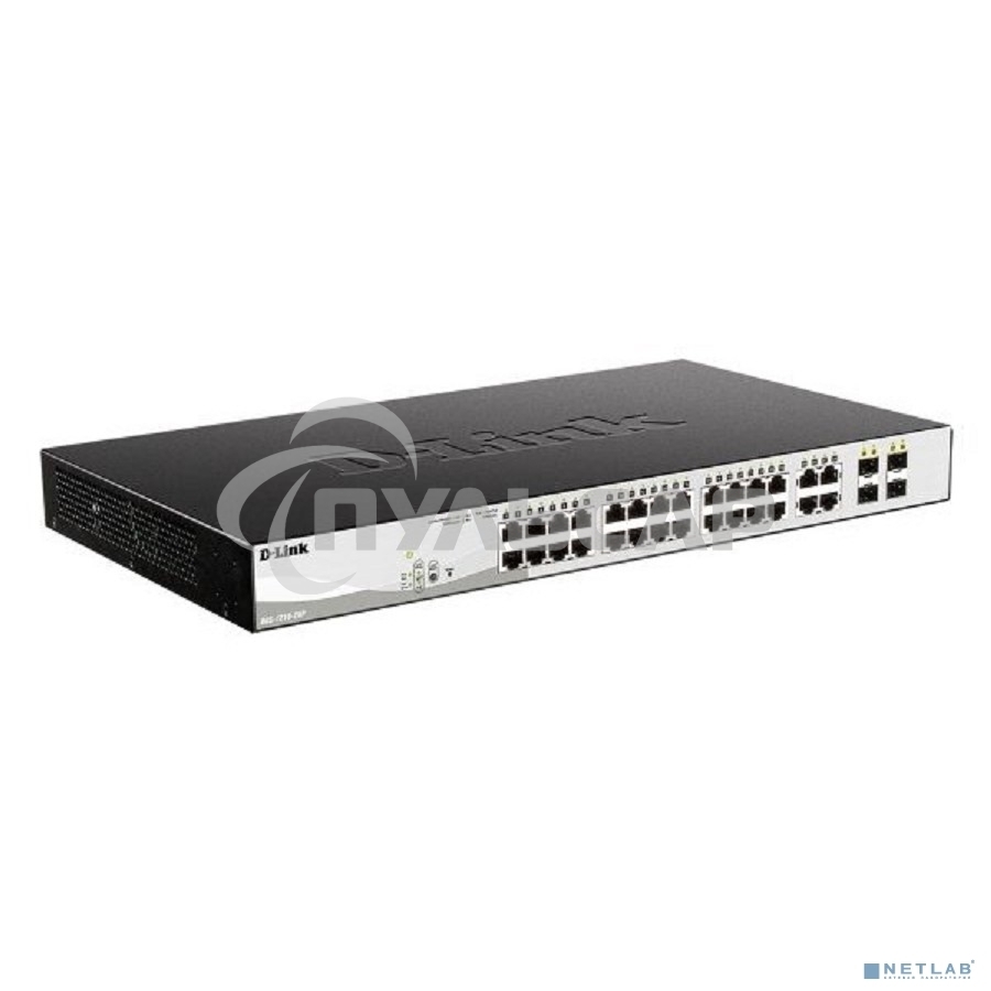 Коммутатор DGS-1210-28P/F5A Настраиваемый L2 PoE-коммутатор, 24x1000Base-T, 4хCombo 1000Base-T/SFP
