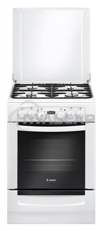 Плита комбинированная Gefest ПГЭ 6102-03 белый, конфорок 4 газовых, духовка 55 л, 60 см x 85 см x 60 см