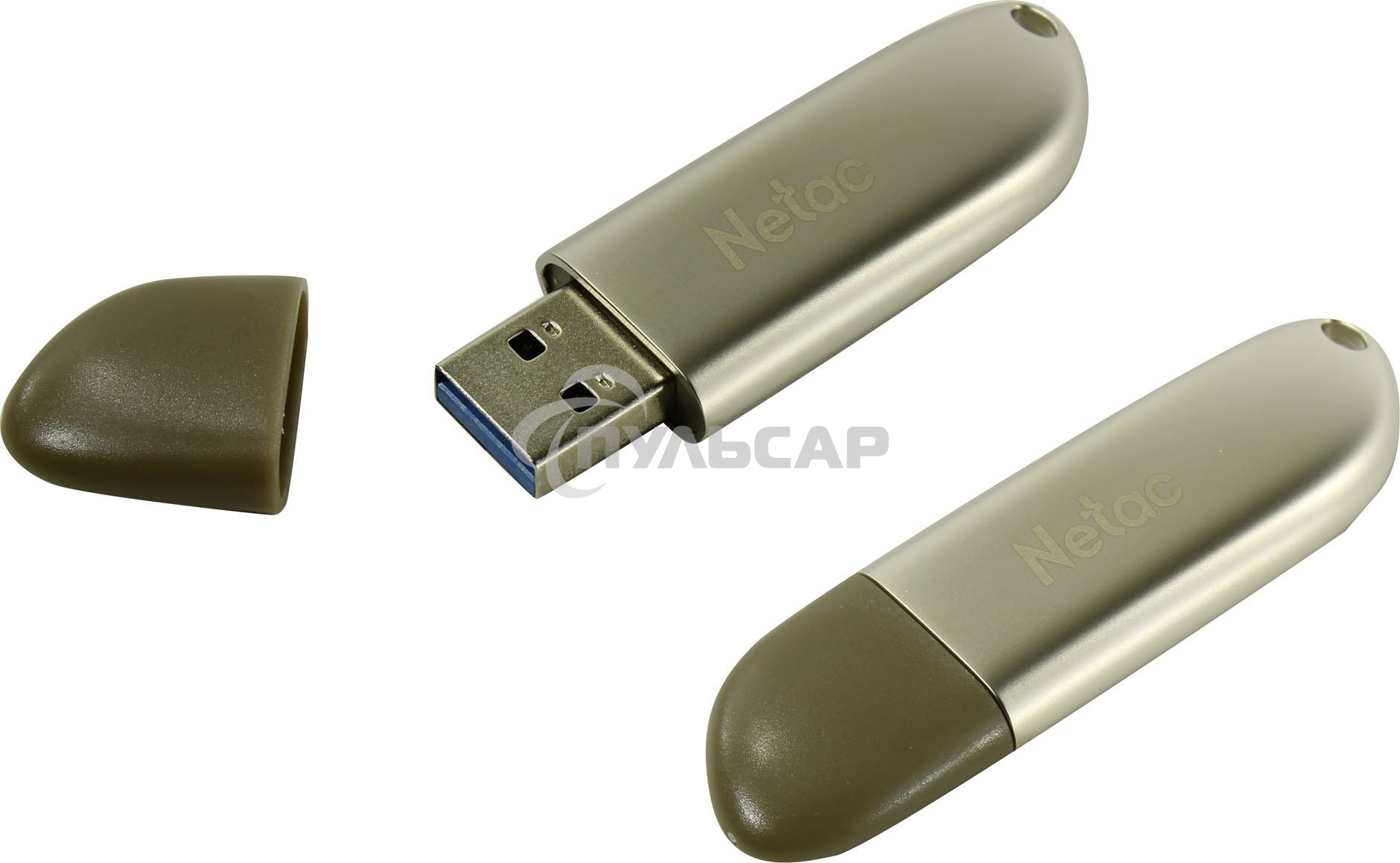 Флешка USB Netac U352 128 Gb <NT03U352N-128G-20PN>, USB 2.0, с колпачком, металлическая