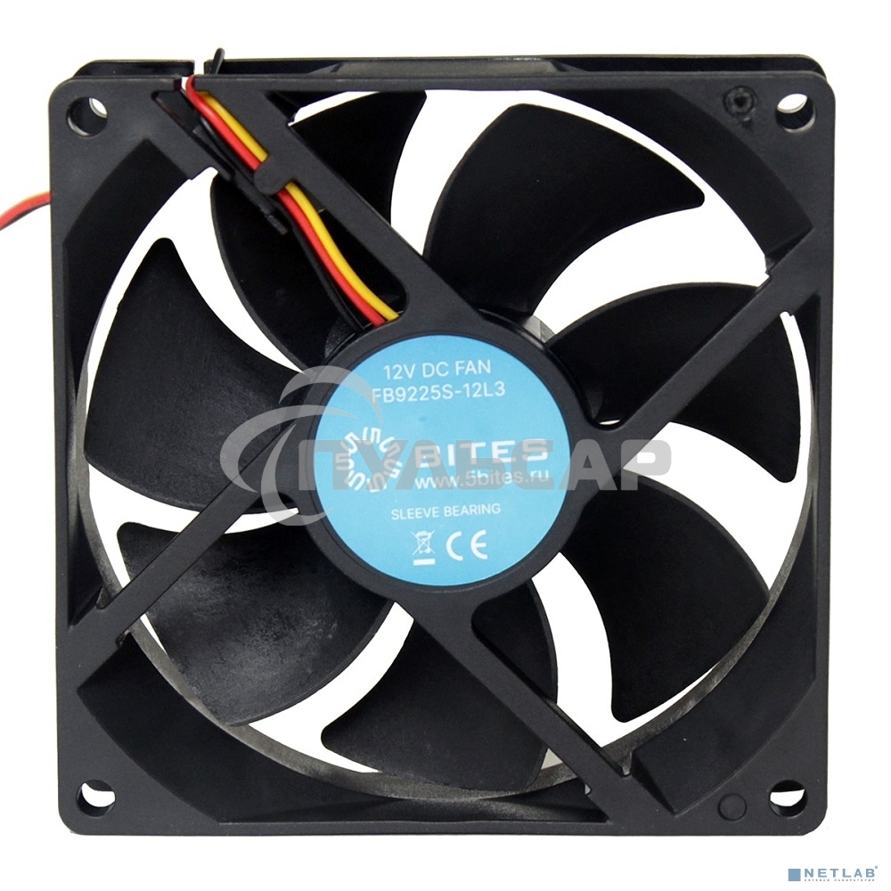 Вентилятор для корпуса 5bites FB9225S-12L3 черный, 92 x 92 x 25 мм, пластик, 1800 об/мин, 23 дБ, 3 pin