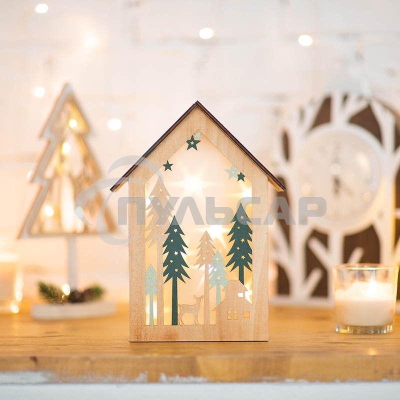 Деревянная фигурка с подсветкой 