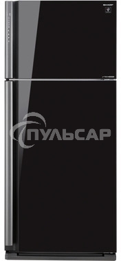 Холодильник Sharp SJ-XP59PGBK черное стекло/стекло двухкамерный 430/148 л морозилка сверху