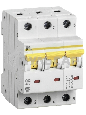 Выключатель автоматический трехполюсный ВА47-60M 3Р 16А 6кА D MVA31-3-016-D IEK