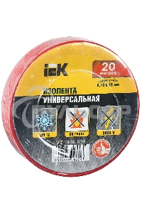 Изолента Iek UIZ-13-10-K04 0,13х15 мм красная 20 метров ИЭК