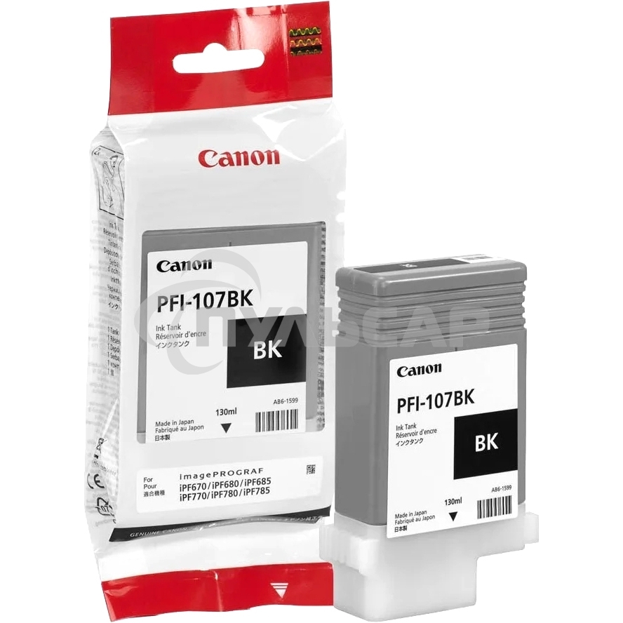 Картридж струйный Canon PFI-107BK (6705B001) черный (130 мл) для Canon iP F680/685/780/785