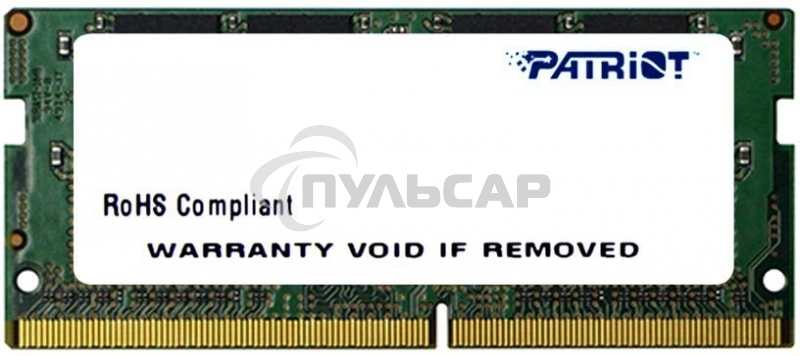 Оперативная память Patriot Signature, DDR4, 4Gb (1x4 Gb), 2400 MHz, CL17, SO-DIMM