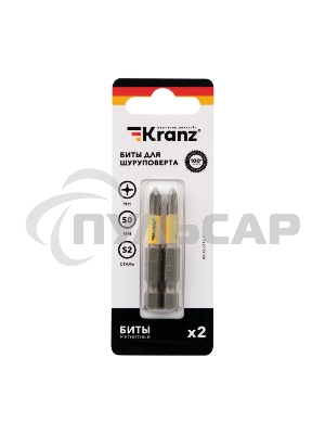 Бита для шуруповерта KRANZ PH1х50 мм (2 шт./уп.)