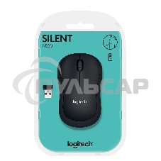 Мышь беспроводная Logitech M220 SILENT черный, 1000 dpi, радиоканал, USB, кнопки - 3
