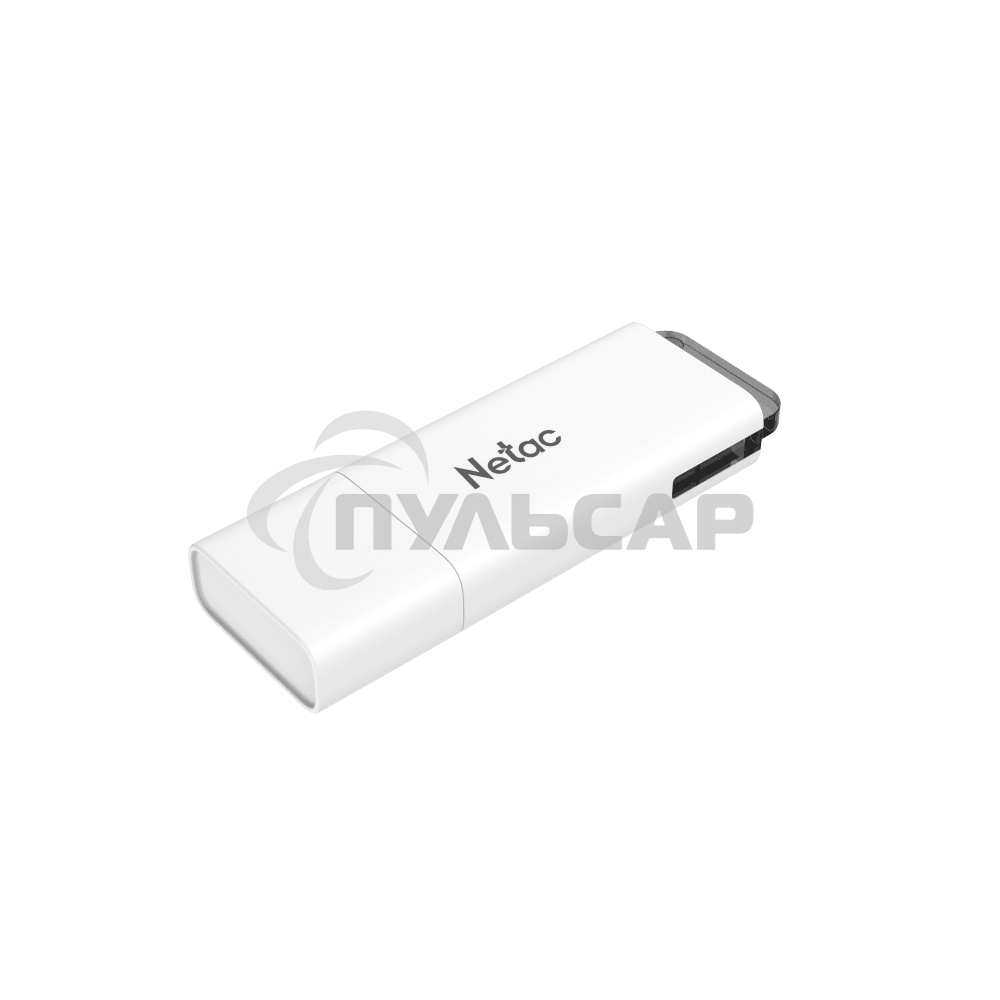 Флешка USB Netac U185, 64 Gb, USB 2.0, NT03U185N-064G-20WH, с колпачком, пластиковая белая