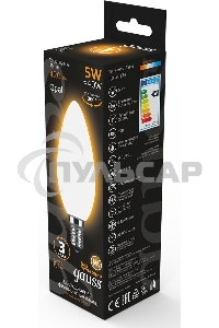 Лампа светодиодная Gauss Filament Свеча E14 5Вт 2700К OPAL