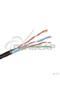 Кабель Exegate FTP 4 пары кат.5e медь, экран, внешн. прокладка, с тросом, катушка 305м, черный, PE