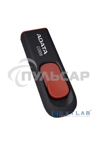 Флешка USB ADATA С008 (AC008-32G-RKD), 32 Gb, USB 2.0, R/W 15/5, черный/красный