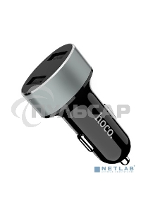 Авто ЗУ + LED дисплей/ HOCO HC-76605 Z26/ 2 USB/ Выход: 10.5W/ черный