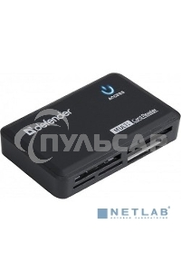 Кардридер Defender OPTIMUS, до 4 типов карт одновременно + кабель USB 2.0 A(M) - MiniB (M) длина 1 м.