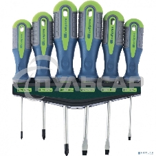 Набор отверток СИБРТЕХ, CrV, трехкомпонентные рукоятки, 6 предм Сибртех 13374