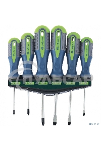 Набор отверток СИБРТЕХ, CrV, трехкомпонентные рукоятки, 6 предм Сибртех 13374