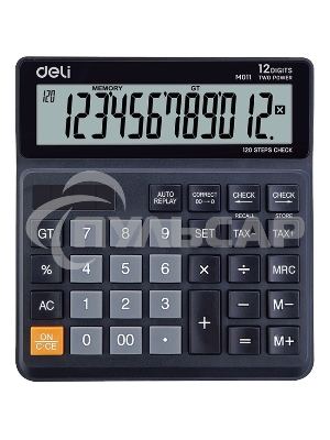 Калькулятор бухгалтерский Deli EM01120 черный 12-разр.