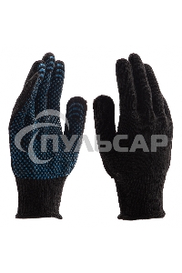 Перчатки трикотажные хлопкоэфирные плюшевые, ПВХ 