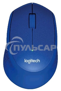 Мышь беспроводная Logitech M330 SILENT PLUS синий, 1000 dpi, радиоканал, USB, кнопки - 3