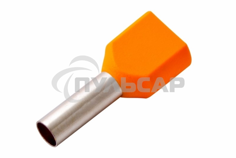 Наконечник штыревой втулочный изолированный F-12 мм 2х4 мм² (НШВи(2) 4.0-12/НГи2 4,0-12) оранжевый Rexant