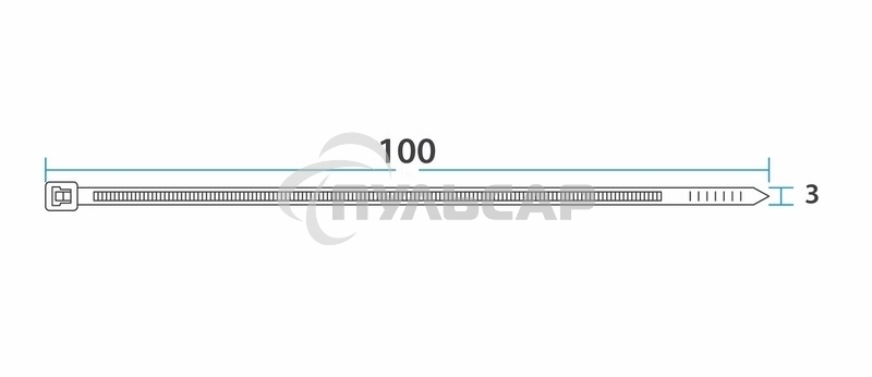 Хомут-стяжка нейлоновая многоразовая Rexant 100x2,5 мм, белая, упаковка 100 шт.