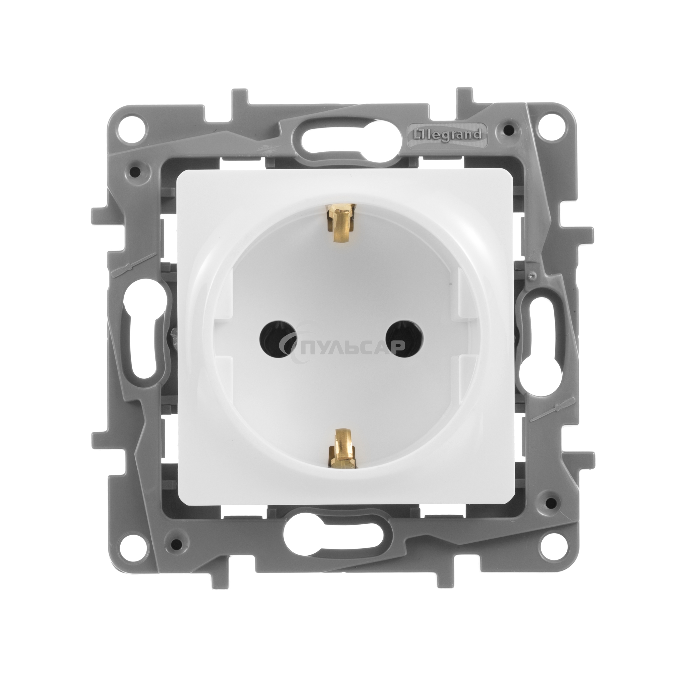 Розетка ETIKA 2К+З на винтах, белый  ETIKA Розетка 2К+З на винтах, белый