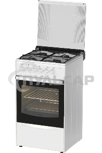Плита комбинированная Darina 1B KM 441 301 W белый/черный, конфорок 4 шт, духовка 50 л, 50 см x 85 см x 53 см