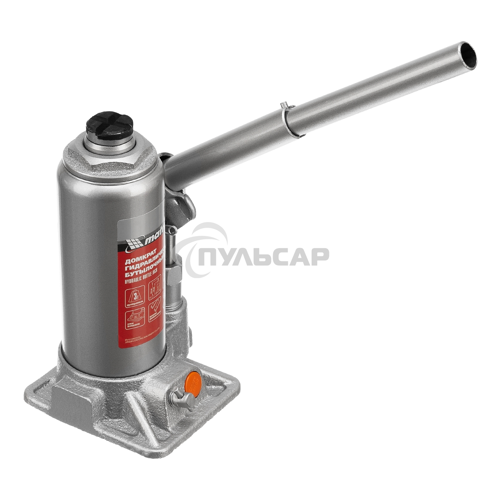 Домкрат гидравлический бутылочный Matrix, 3 т, h подъема 178–343 мм
