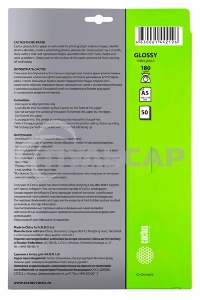 Фотобумага Cactus CS-GA518050 A5/180г/м2/50л./белый глянцевое для струйной печати