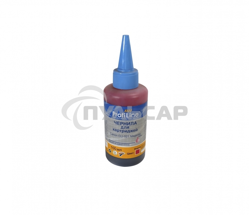Чернила ProfiLine PL-CLI-521M для принтеров Canon Pixma Ip3600/IP4600/MP540/MP620/MP630/MP980 Magenta 100 мл водн