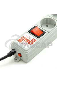 Фильтр-удлинитель Power Cube 3,0 м 6 розеток (серый) 10А/2,2кВт