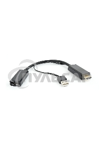Конвертер HDMI->DisplayPort, Cablexpert DSC-HDMI-DP, HD19M+USBxHD20F, черный