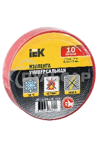 Изолента Iek UIZ-13-10-10M-K04 0,13х15 мм красная 10 метров ИЭК