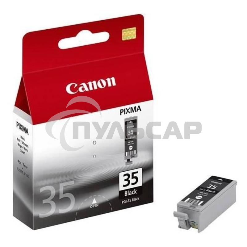 Картридж струйный Canon PGI-35Bk (1509B001) черный (9.30 мл, 200 стр.) для Canon PIXMA iP100, iP110