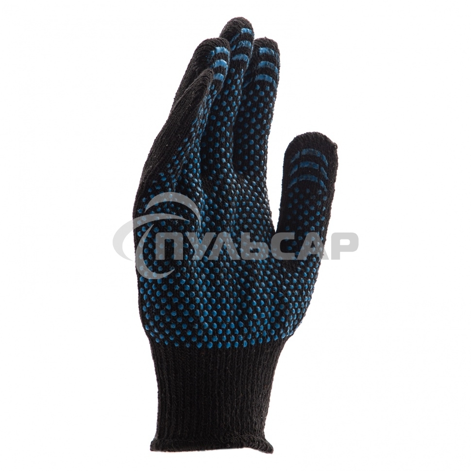 Перчатки трикотажные хлопкоэфирные плюшевые, ПВХ 