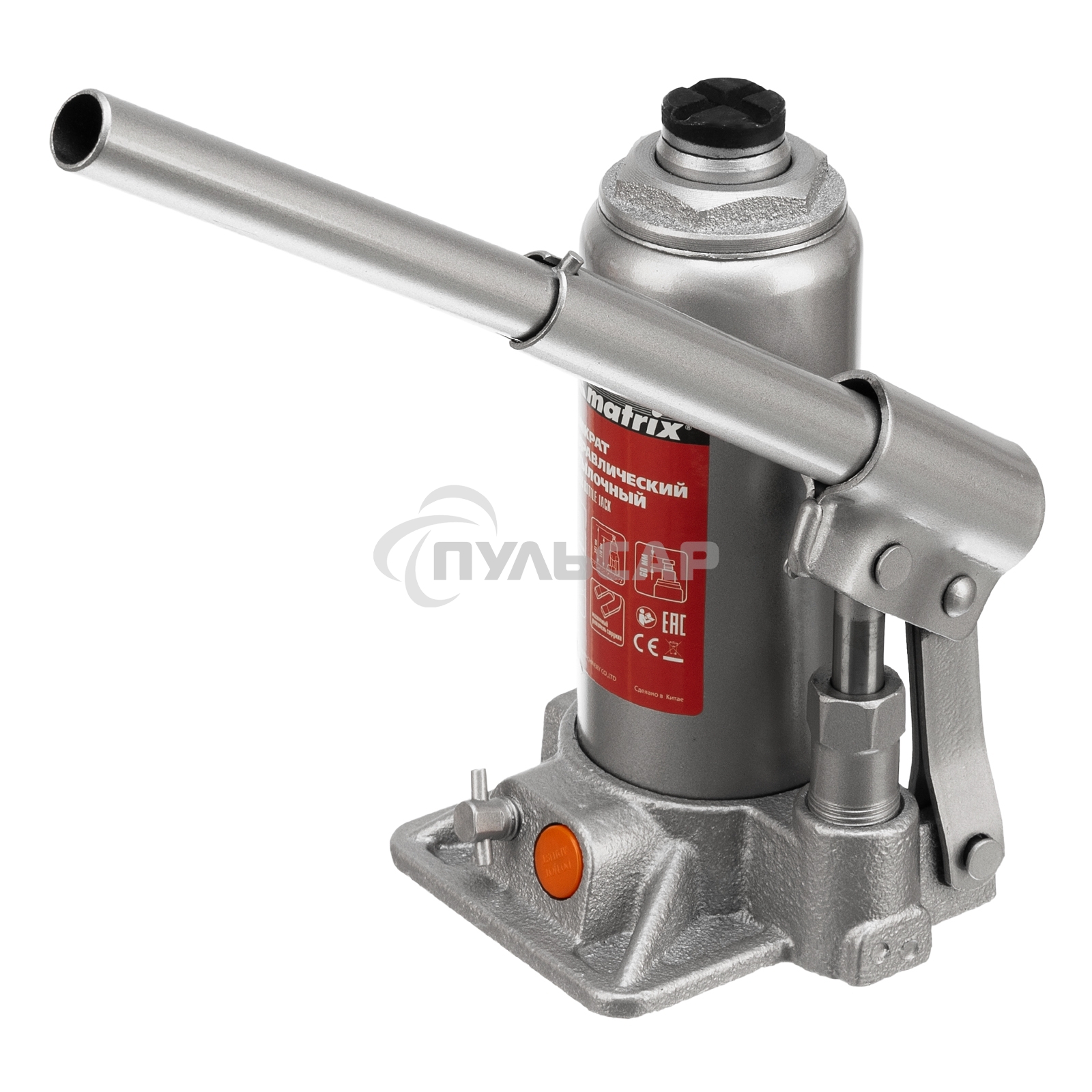 Домкрат гидравлический бутылочный Matrix, 3 т, h подъема 178–343 мм