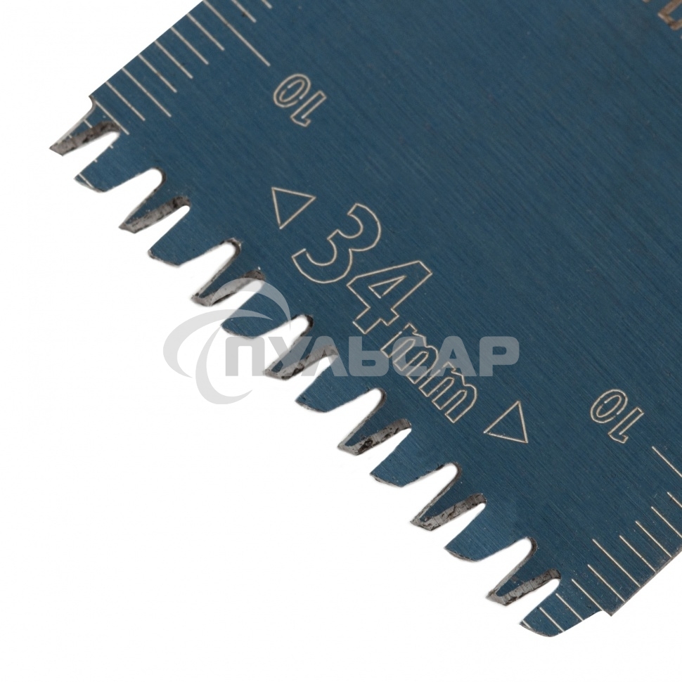 Насадка для МФИ режущая пазовая прямая, HCS, по дереву, ламинату, 34 х 2,5 мм, крупный зуб Denzel