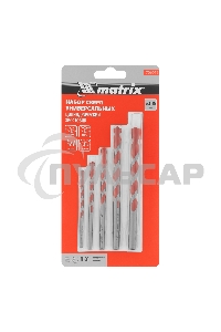 Набор сверл Matrix универсальных, 4-10мм, 5 шт