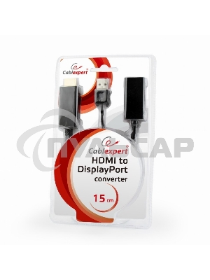 Конвертер HDMI->DisplayPort, Cablexpert DSC-HDMI-DP, HD19M+USBxHD20F, черный