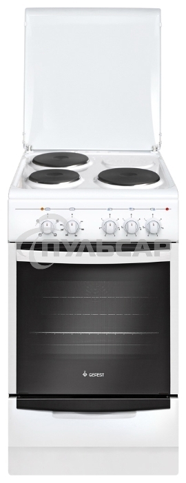 Плита электрическая Gefest 5140 белый, конфорок 3 электрических, духовка 55 л, 50 см x 85 см x 58.5 см
