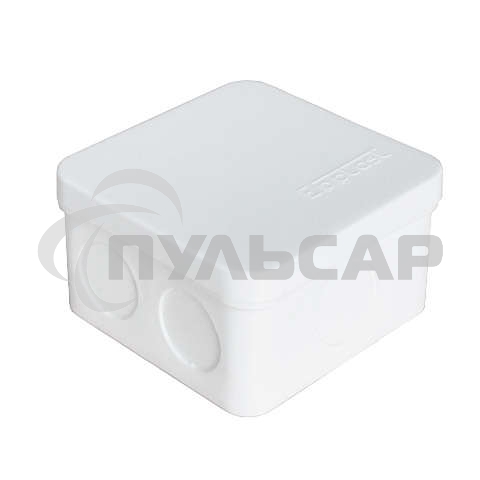 Коробка распределительная ОП 75х75х45мм IP54 7 выходов без гермовводов крышка защелкивающаяся бел. Epplast 225331