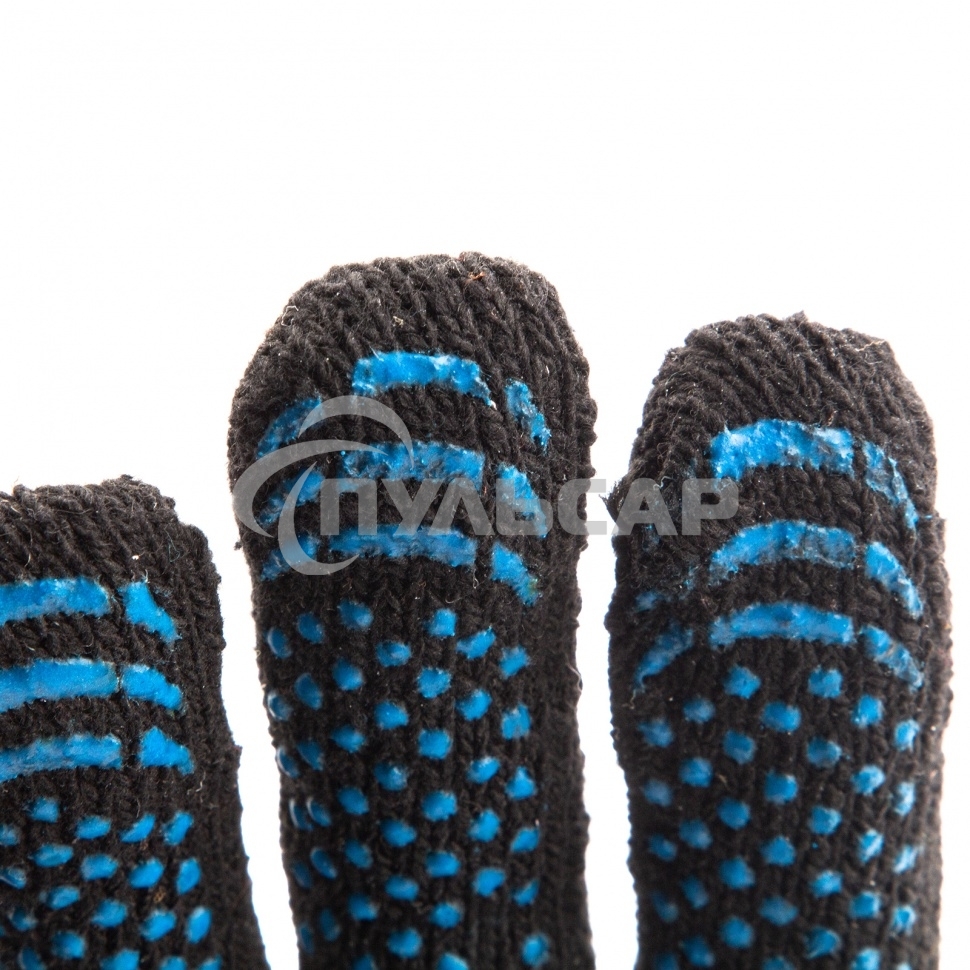 Перчатки трикотажные хлопкоэфирные плюшевые, ПВХ 