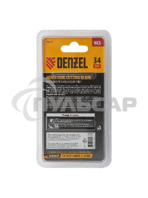 Насадка для МФИ режущая пазовая прямая, HCS, по дереву, ламинату, 34 х 2,5 мм, крупный зуб Denzel