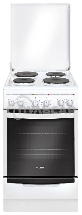 Плита электрическая Gefest 5140-01 0035 белый, конфорок 4 электрических, духовка 55 л, 50 см x 85 см x 58.5 см
